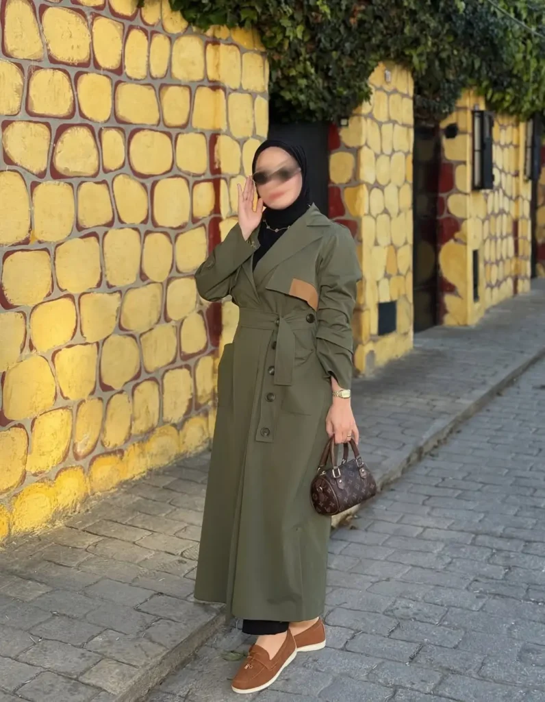 Modest Street Trench Coat Outfit with Loafers