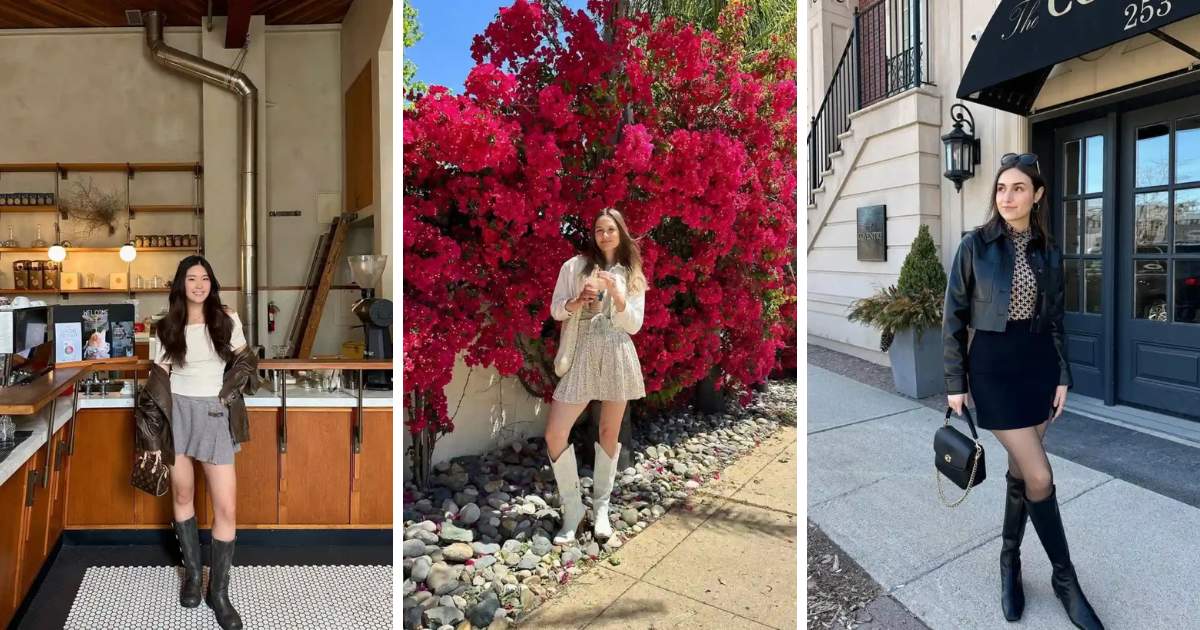 Spring Outfits with Boots and Skirts