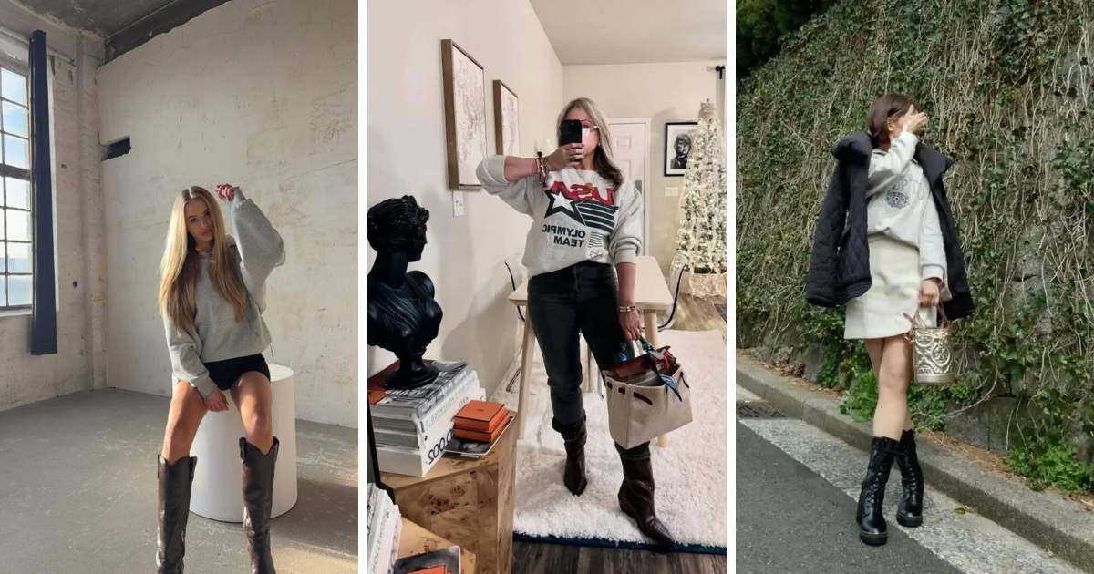 Sweatshirt and Heels Looks