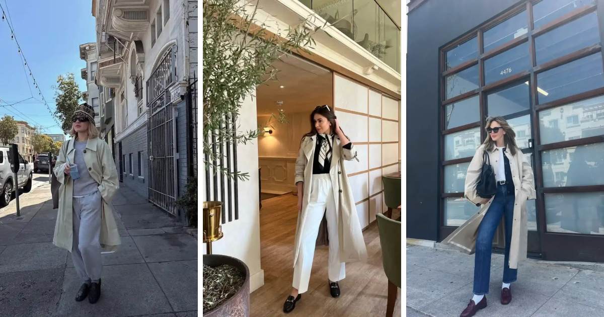 Trench Coat and Loafer Outfit