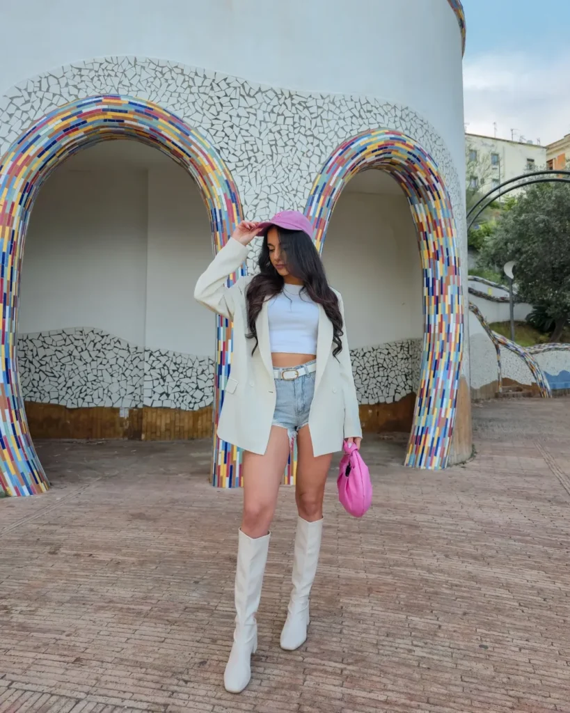 Casual Spring Knee-High Boots Outfit with a Blazer