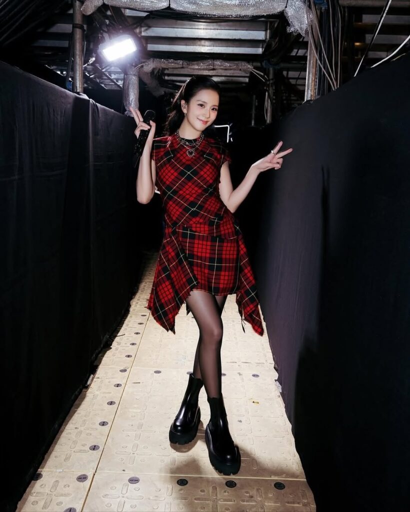 Bold Plaid Dress Outfit with Chelsea Boots