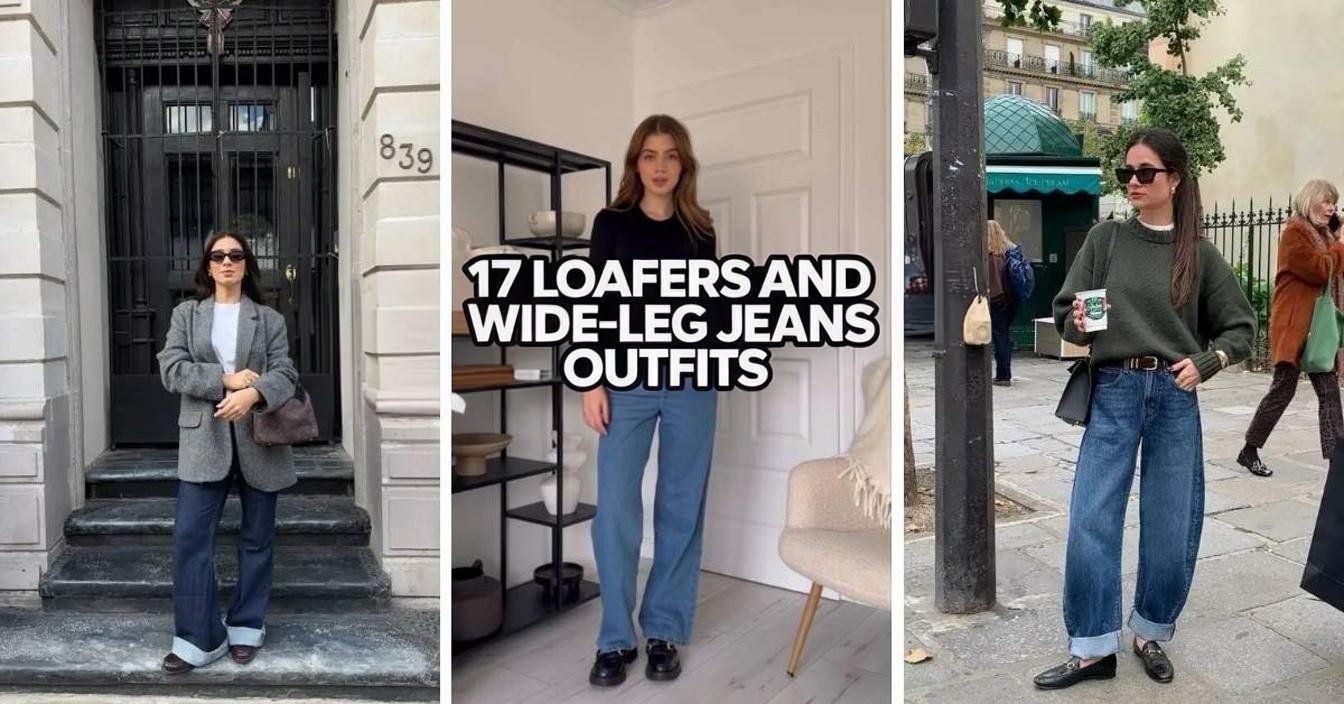 17 Loafers and Wide-Leg Jeans Outfits
