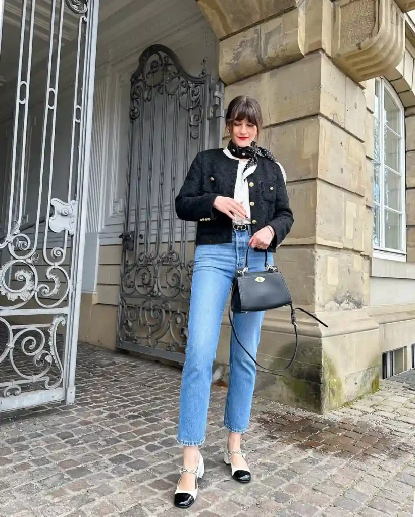 Classic Denim and Two-Tone Mary Jane Spring Outfit