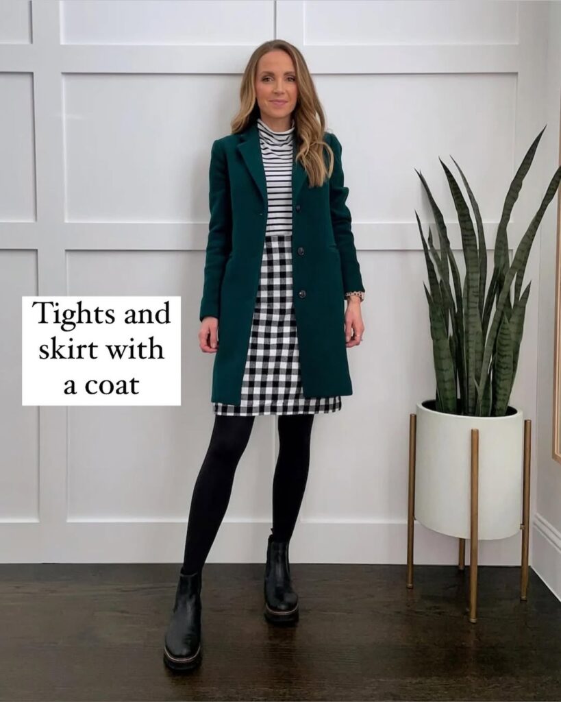 Smart Coat and Skirt Chelsea Boots Outfit
