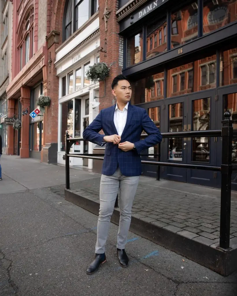 Smart Blazer Chelsea Boots Formal Outfit