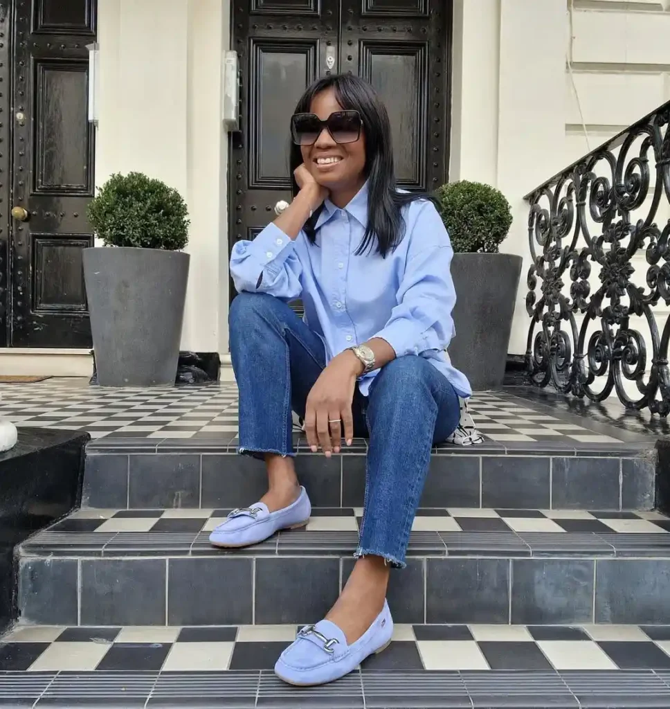 Classic Blue Spring Loafers Outfit