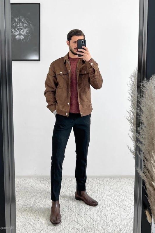 Brown Jacket Chelsea Boots Smart Formal Outfit