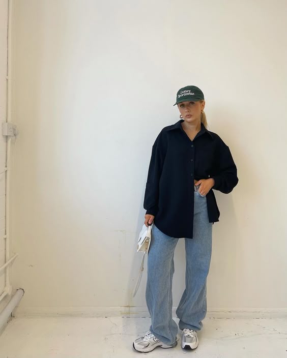 Oversized Shirt Style with Baggy Jeans and New Balance