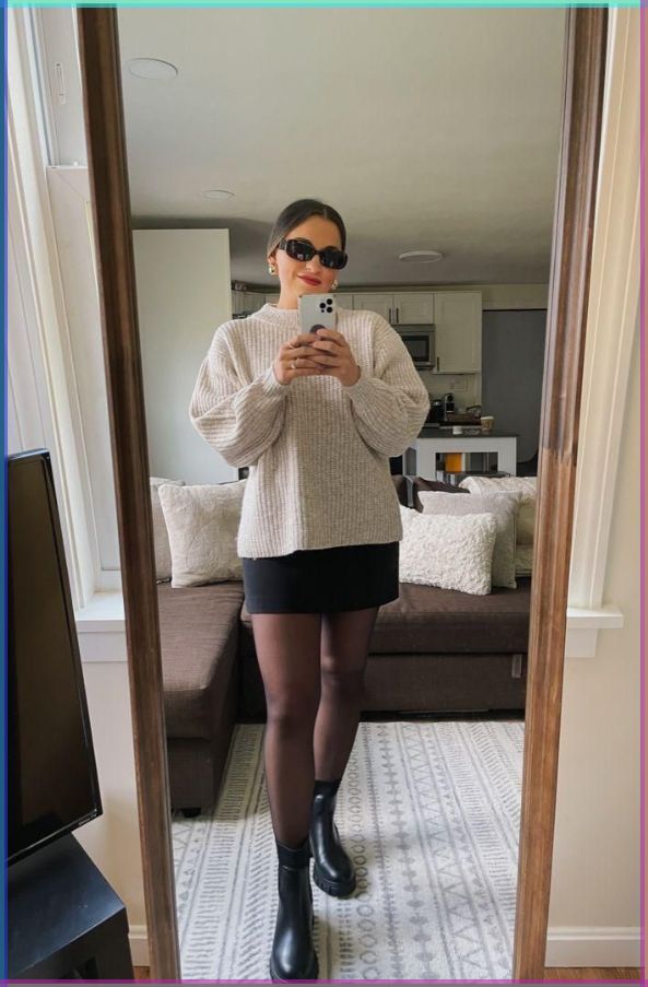 Cozy Oversized Sweater Chelsea Boots Outfit