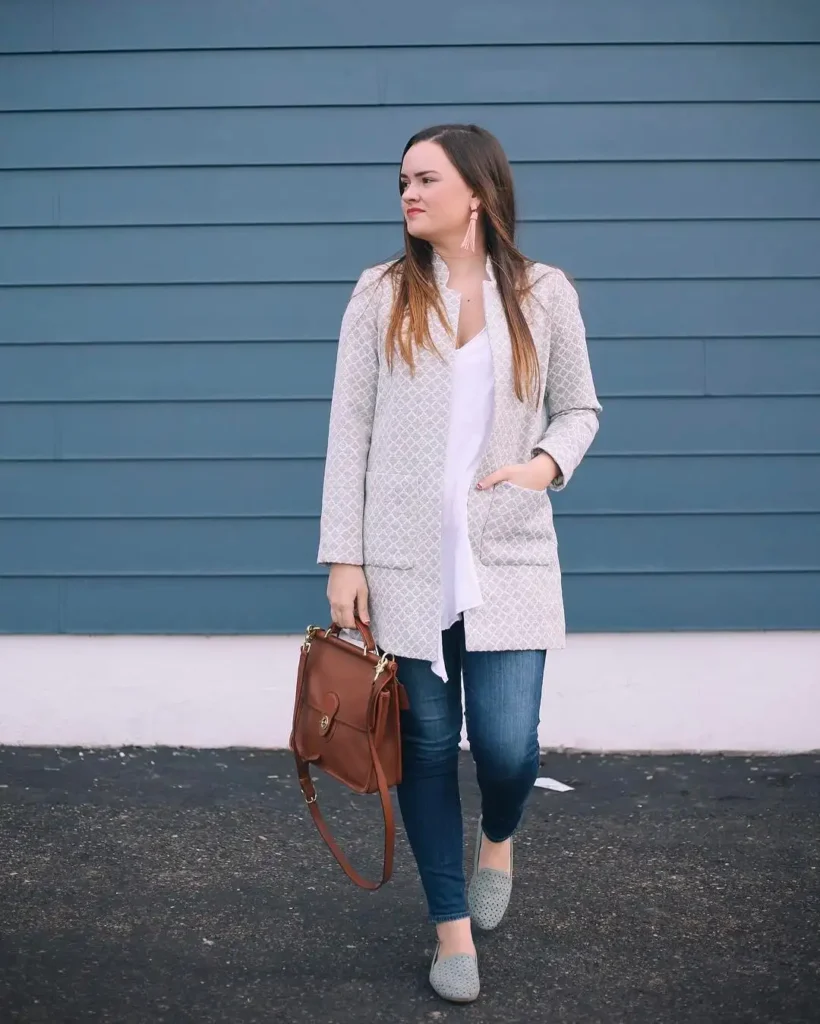 Smart Casual Spring Loafers Outfit with Light Coat