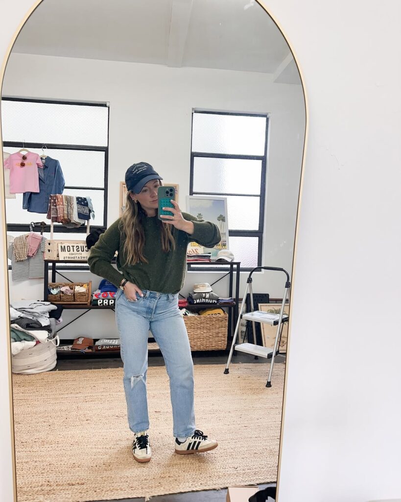 Cozy Everyday Mom Jeans Outfit with Samba Sneakers