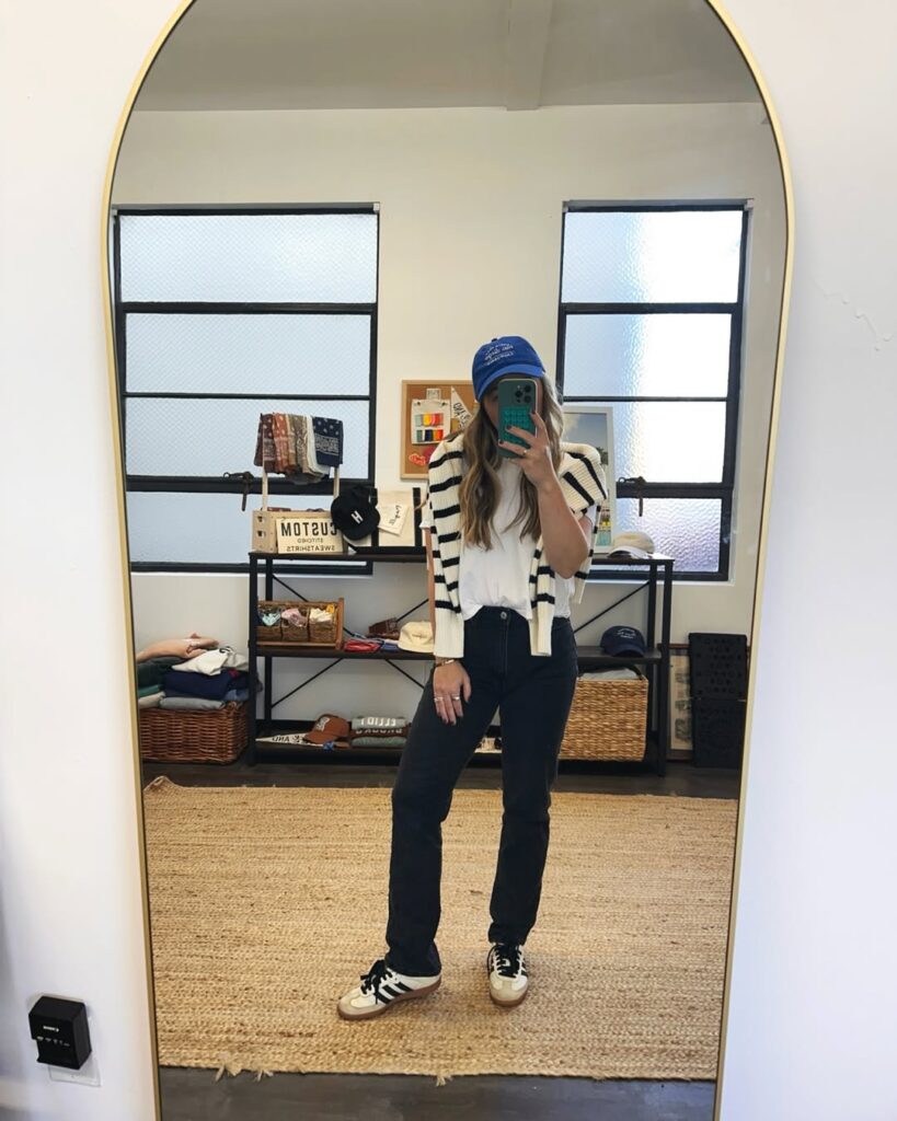 Casual Everyday Mom Jeans Outfit with Samba Sneakers