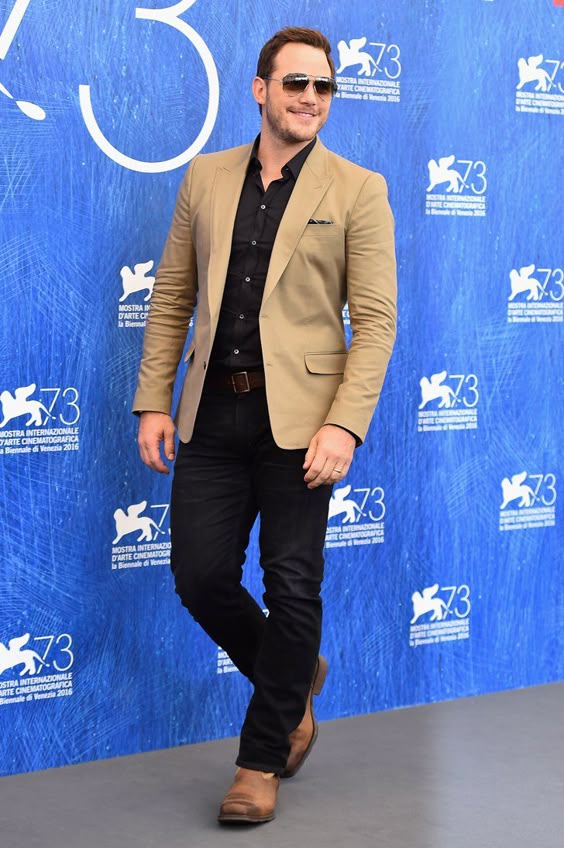 Tan Blazer with Black Jeans and Brown Boots