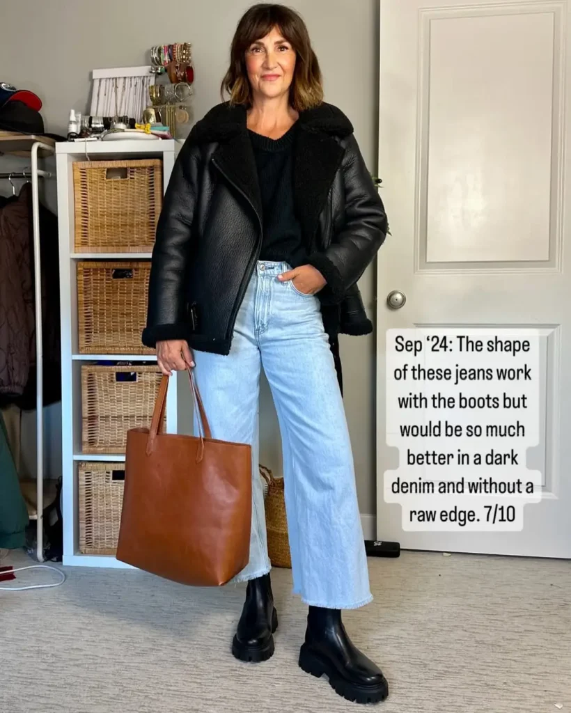 Casual Leather Jacket Chelsea Boots Outfit