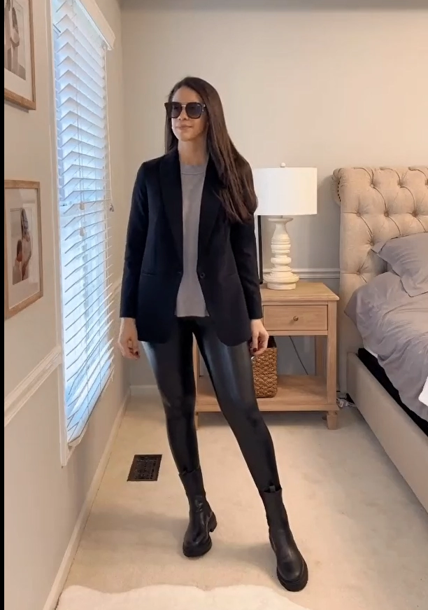 Sleek Black Business Casual Chelsea Boots Outfit