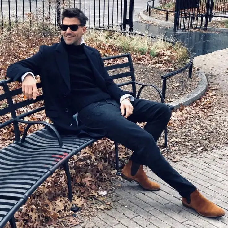 Smart Black Chelsea Boots Formal Outfit