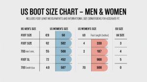 US Boot Size Chart – Men’s and Women’s Conversion Guide