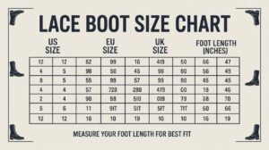 Lace Boot Size Chart & Guide for Accurate Fit and Sizing