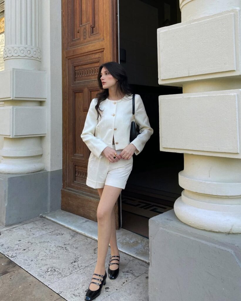 Minimal Cream Spring Mary Jane Outfit