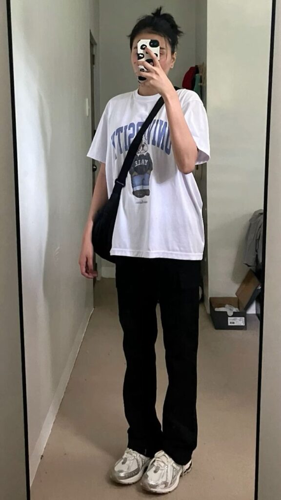 Graphic Tee and Straight-Leg Pants with New Balance 1906R