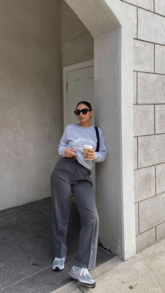 Sweatshirt with Tailored Trousers and New Balance 990v6