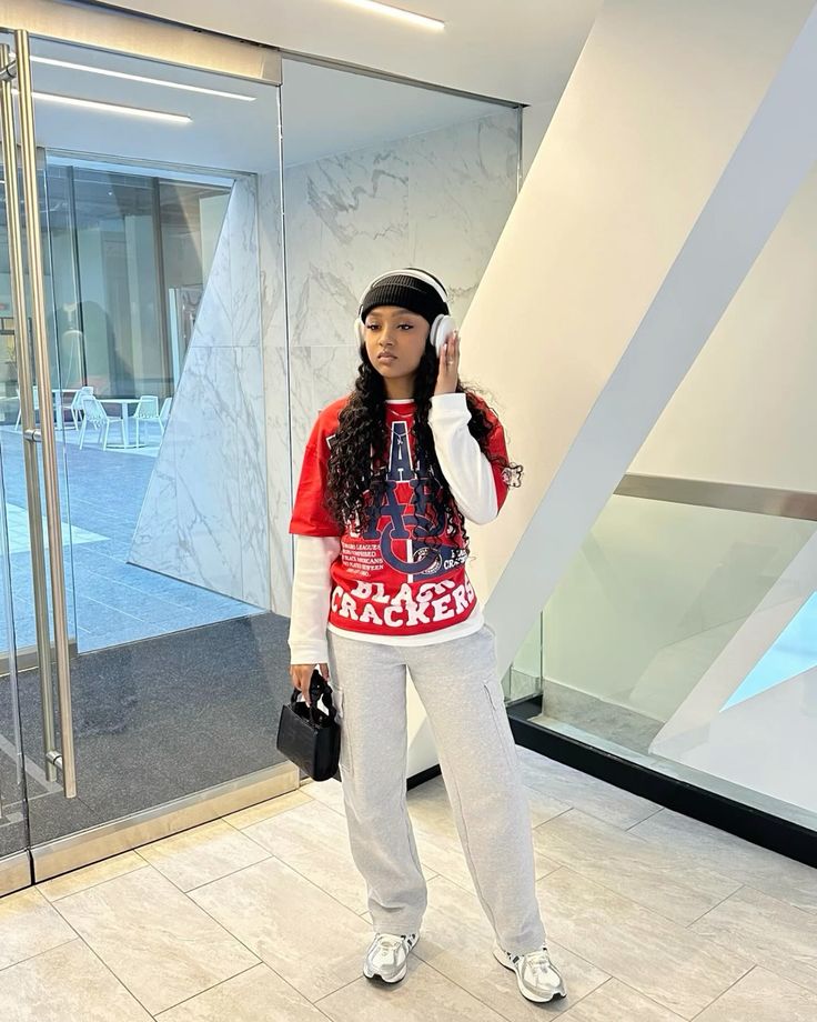 Graphic Tee Layered Look with Sweatpants and New Balance 1906R