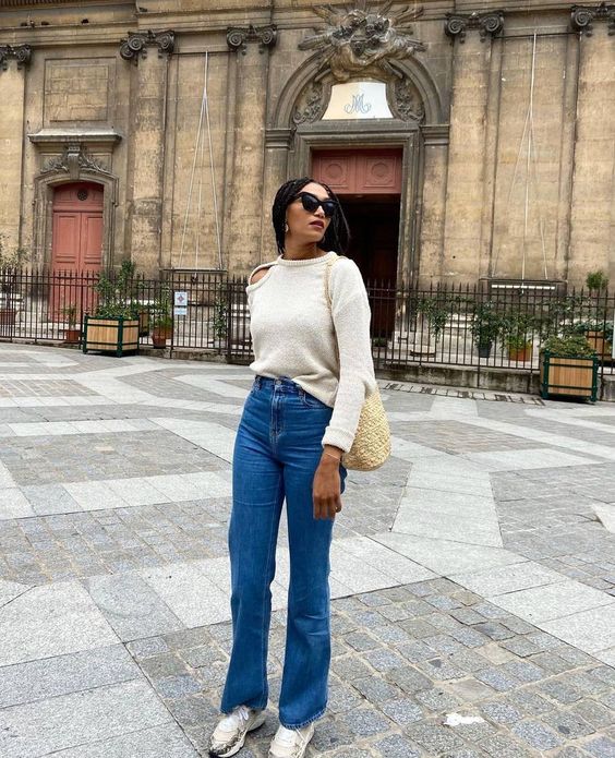 Sneakers with Flare Jeans