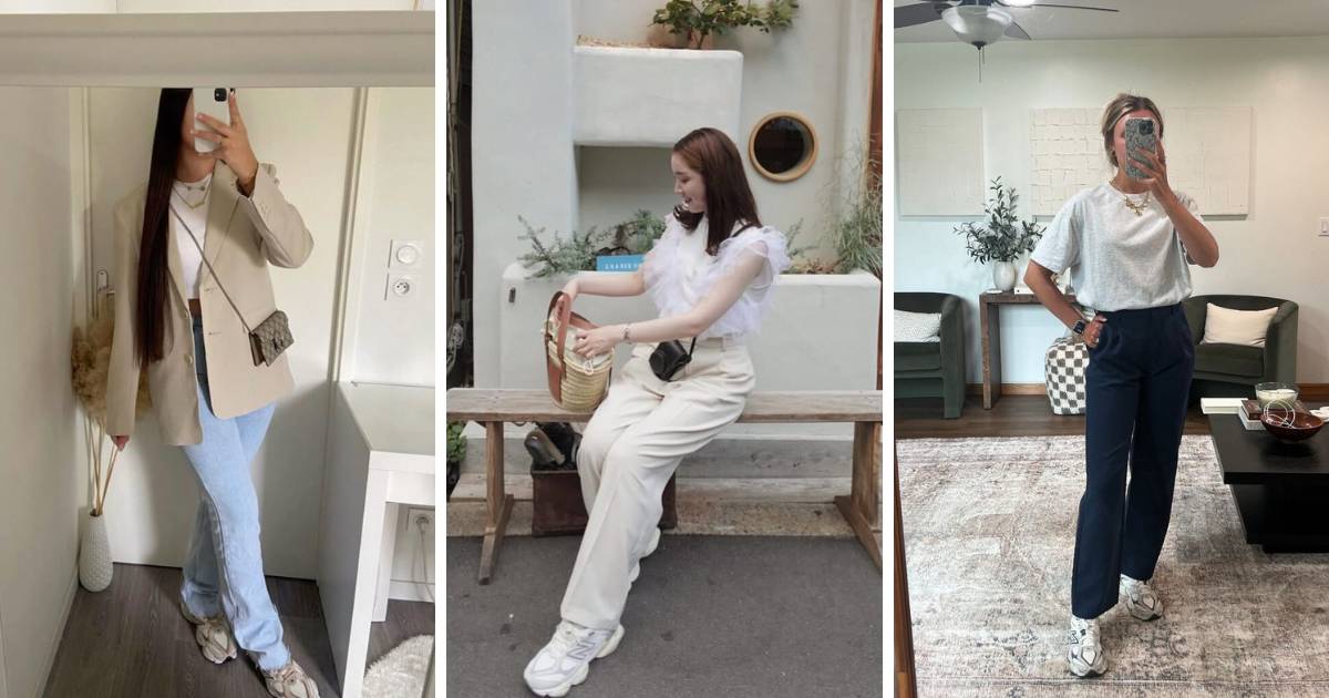 Office Outfits with New Balance 9060 Sneakers