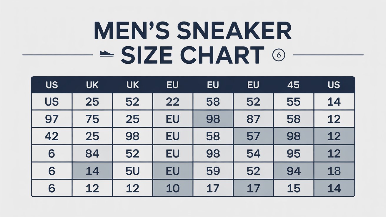 Men’s Sneaker Size Chart