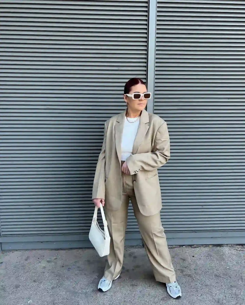 Oversized Suit with New Balance 530