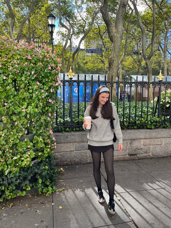 Cozy Sweatshirt with Mini Skirt and Adidas Samba Jane Outfit