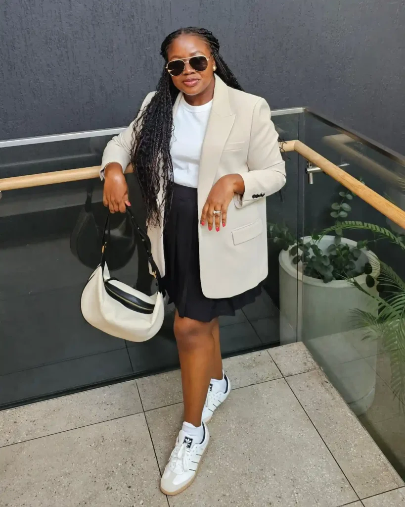 Polished Everyday Look with White Adidas Samba