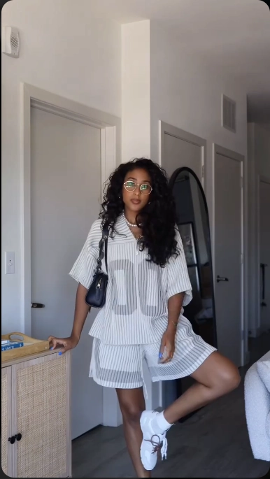 Striped Co-Ord Set with Sneakers
