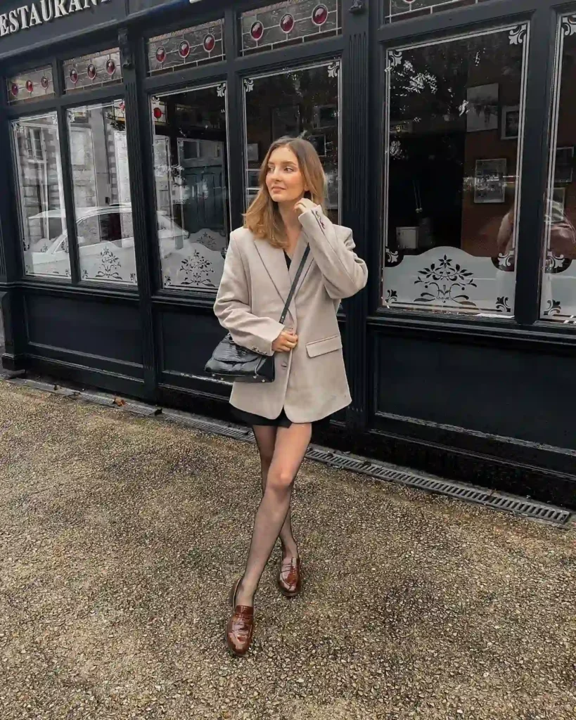 Effortless Chic with Blazer and Classic Loafers