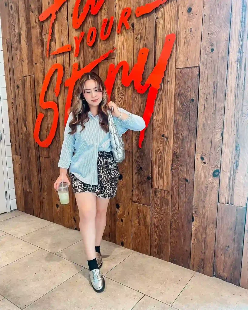Playful Mix with Printed Shorts and Statement Loafers