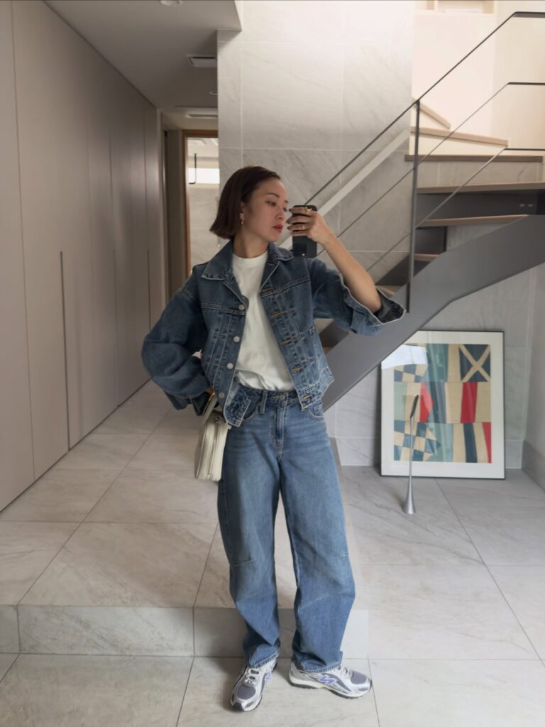 Denim Jacket with Jeans and New Balance 204L