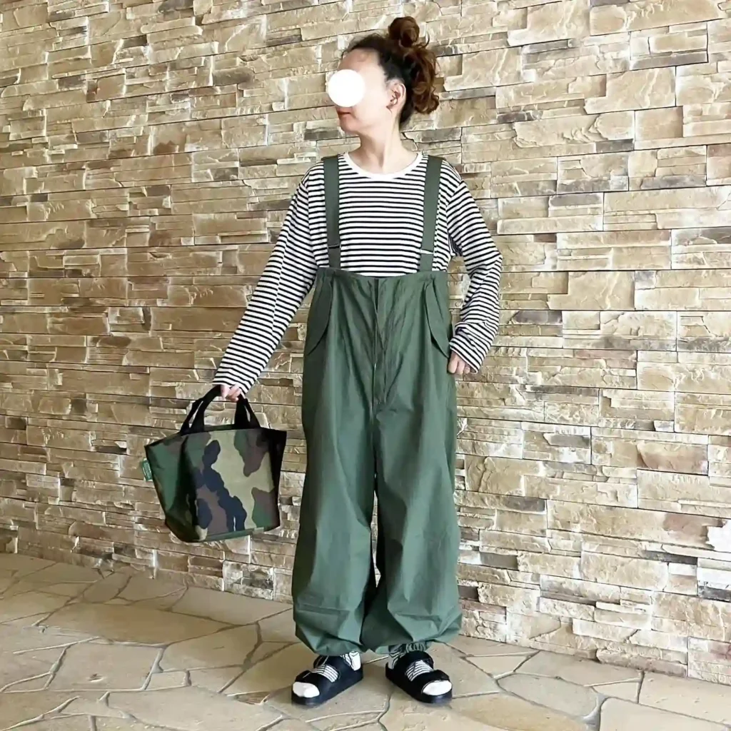 Striped Tee with Utility Overalls and Birkenstock Arizona