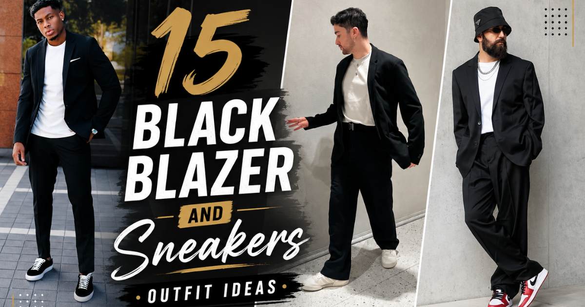 Black Blazer and Sneakers Outfit Ideas
