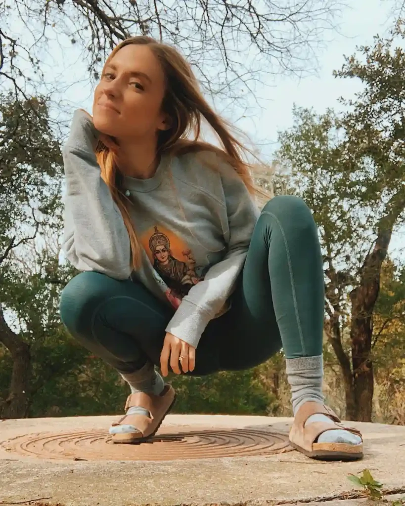 Graphic Sweatshirt with Leggings and Birkenstocks