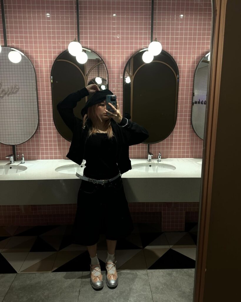All Black Outfit with Satin Ballet Sneakers
