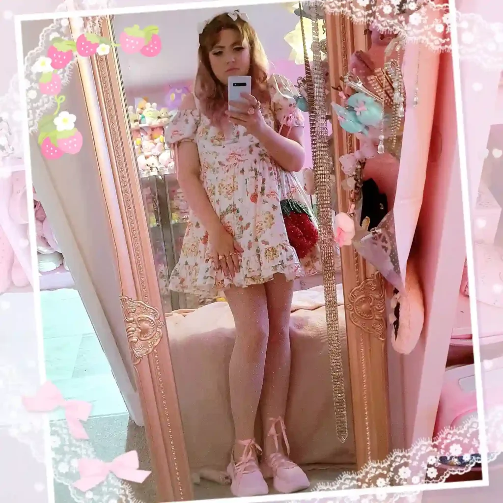 Floral Mini Dress with Pink Ballet Sneakers Outfit