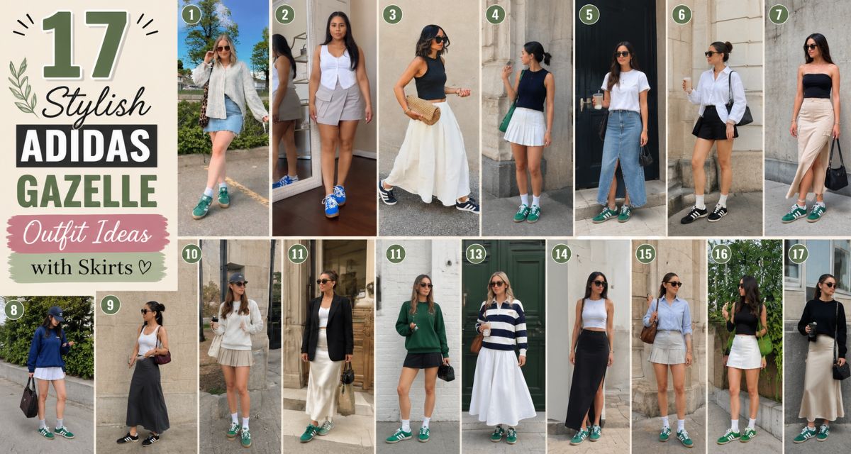 17 Stylish Adidas Gazelle Outfit Ideas with Skirts