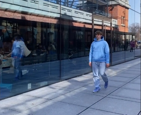 Blue Hoodie with Grey Sweatpants Adidas Campus Outfit