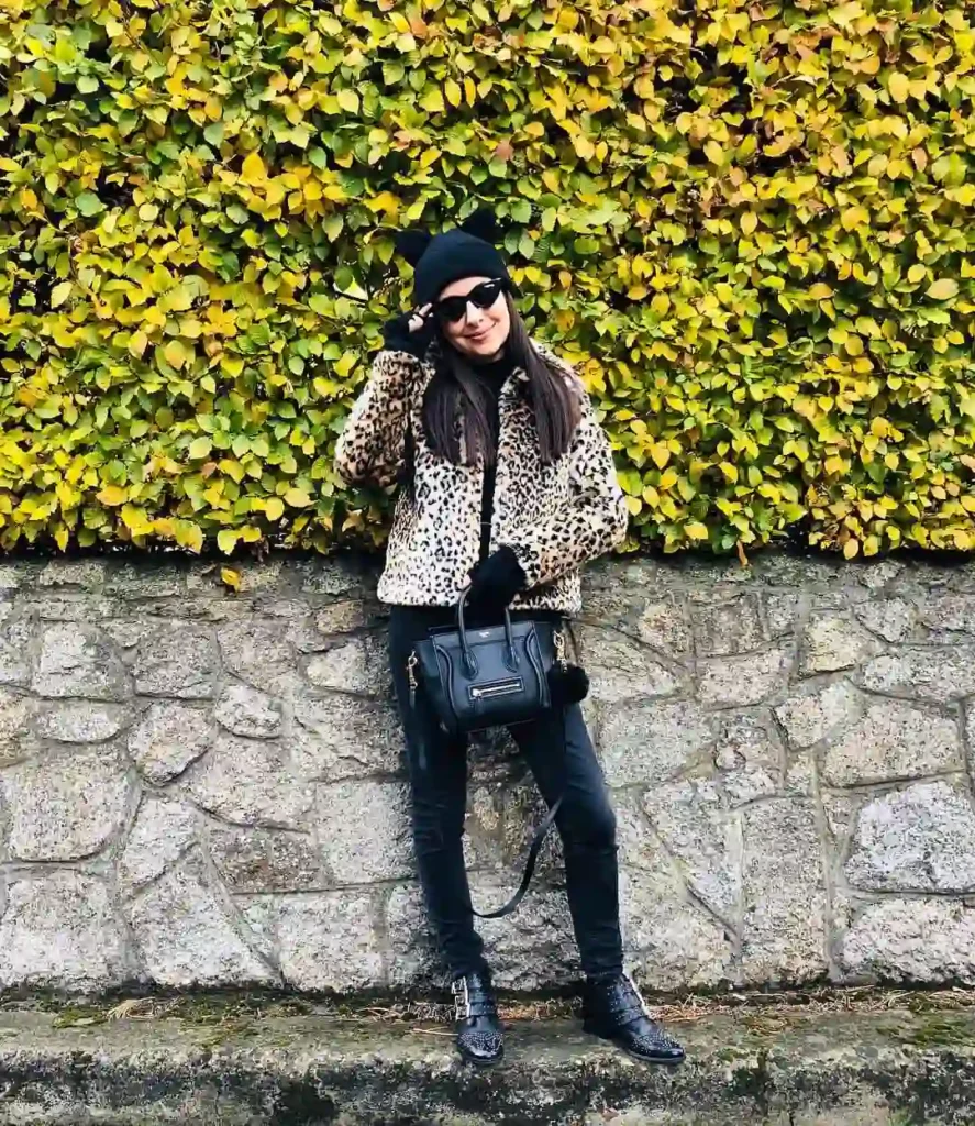 Leopard Jacket with Buckle Boots Fall Outfit for Work