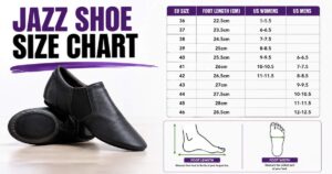 Jazz Shoe Size Chart: Find the Perfect Fit for Dance and Performance