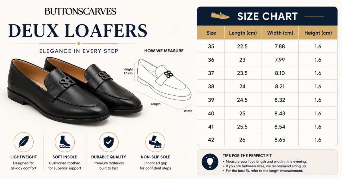 Loafer Size Chart