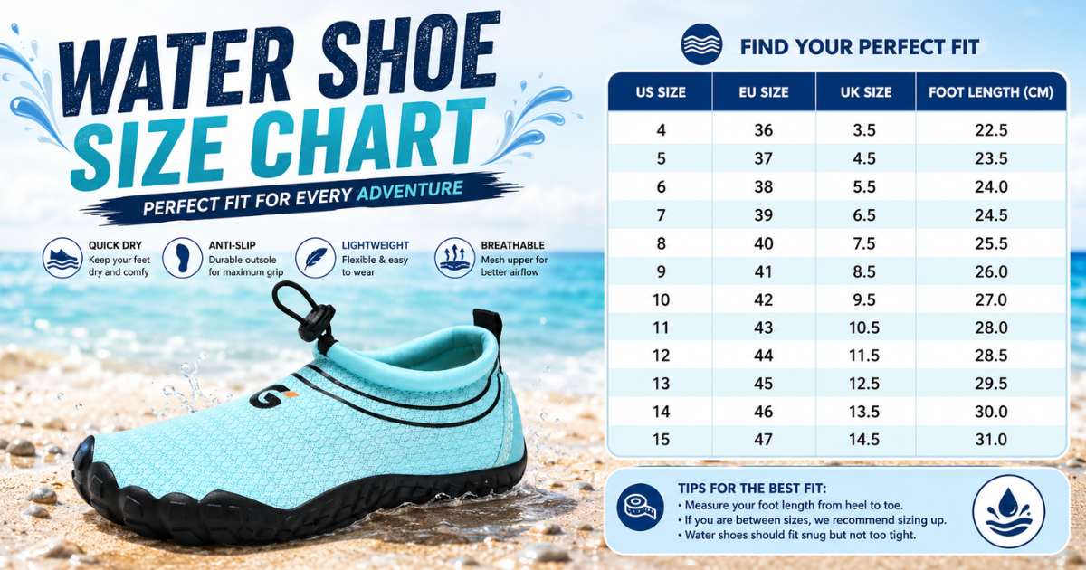 Water Shoe Size Chart