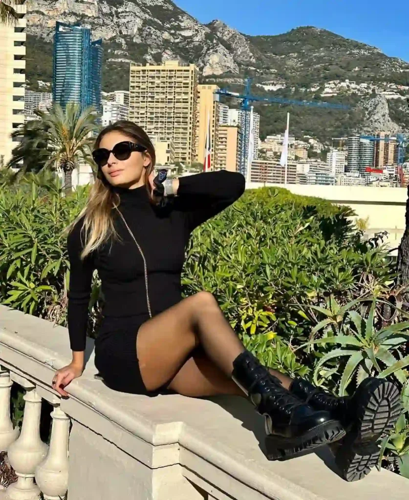 Black Sweater Dress with Combat Boots Fall Outfit