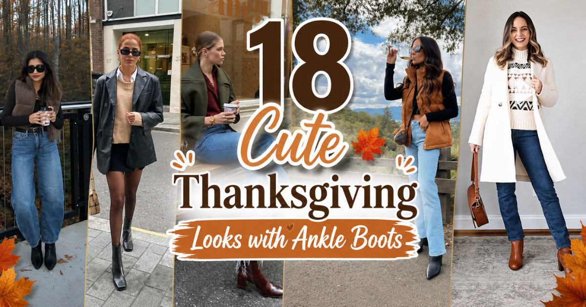 18 Cute Thanksgiving Looks with Ankle Boots